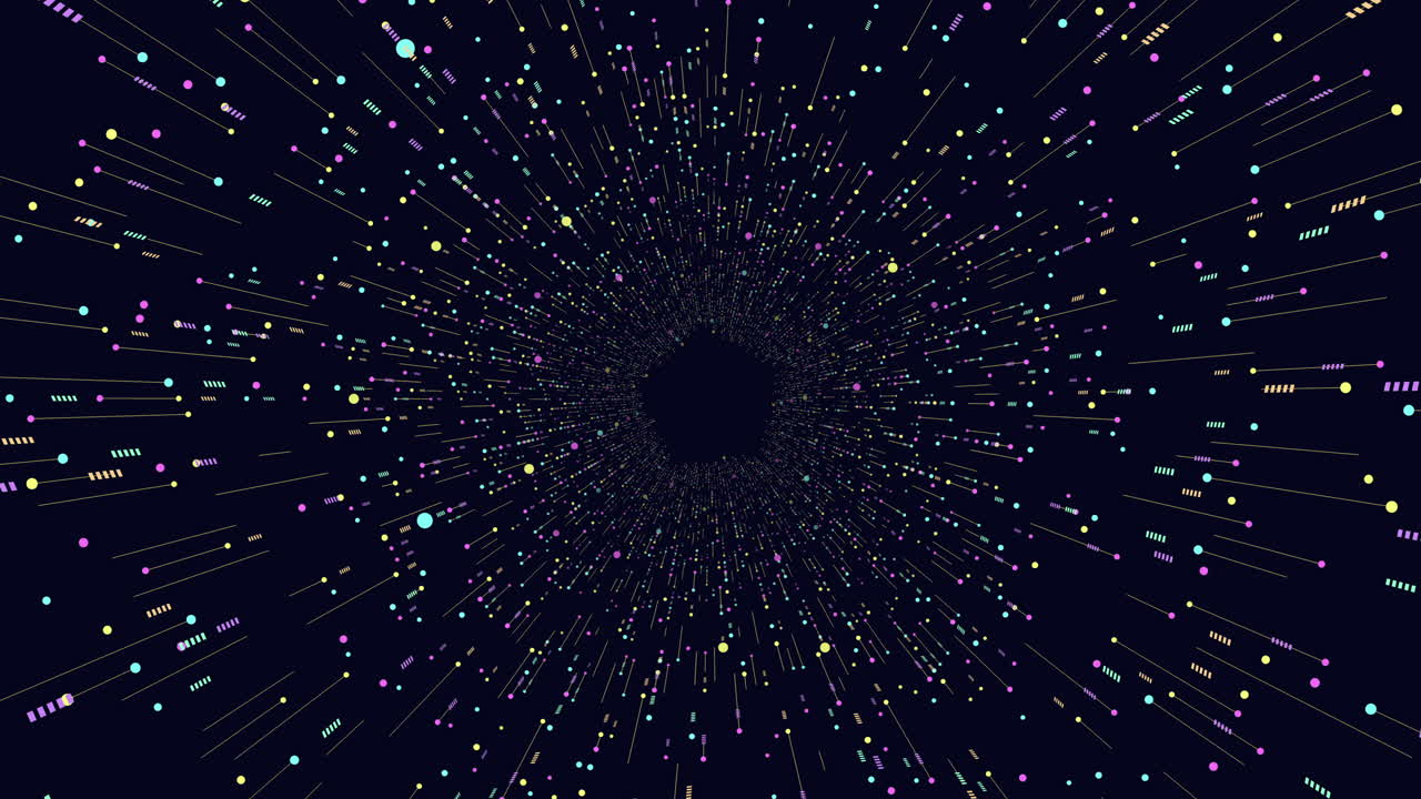 un colorido vórtice giratorio una espiral hipnótica de puntos vibrantes en movimiento
