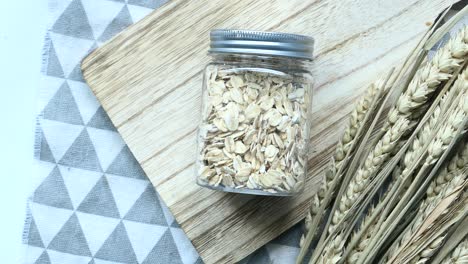 oats in a jar with wheat