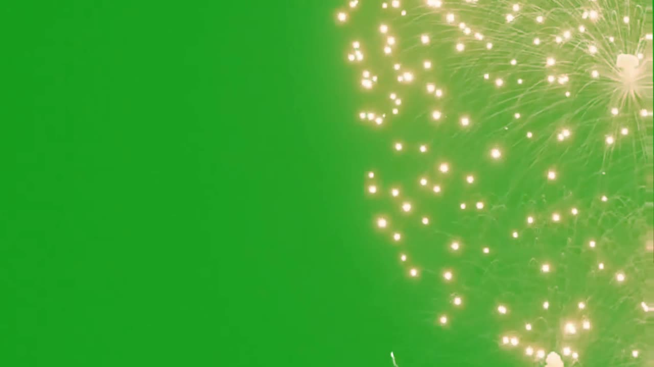 gráficos de movimiento de fuegos artificiales con fondo de pantalla verde
