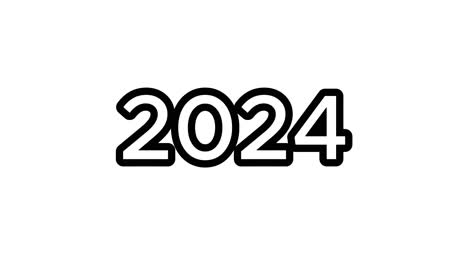 feliz año nuevo animación en blanco y negro 2024