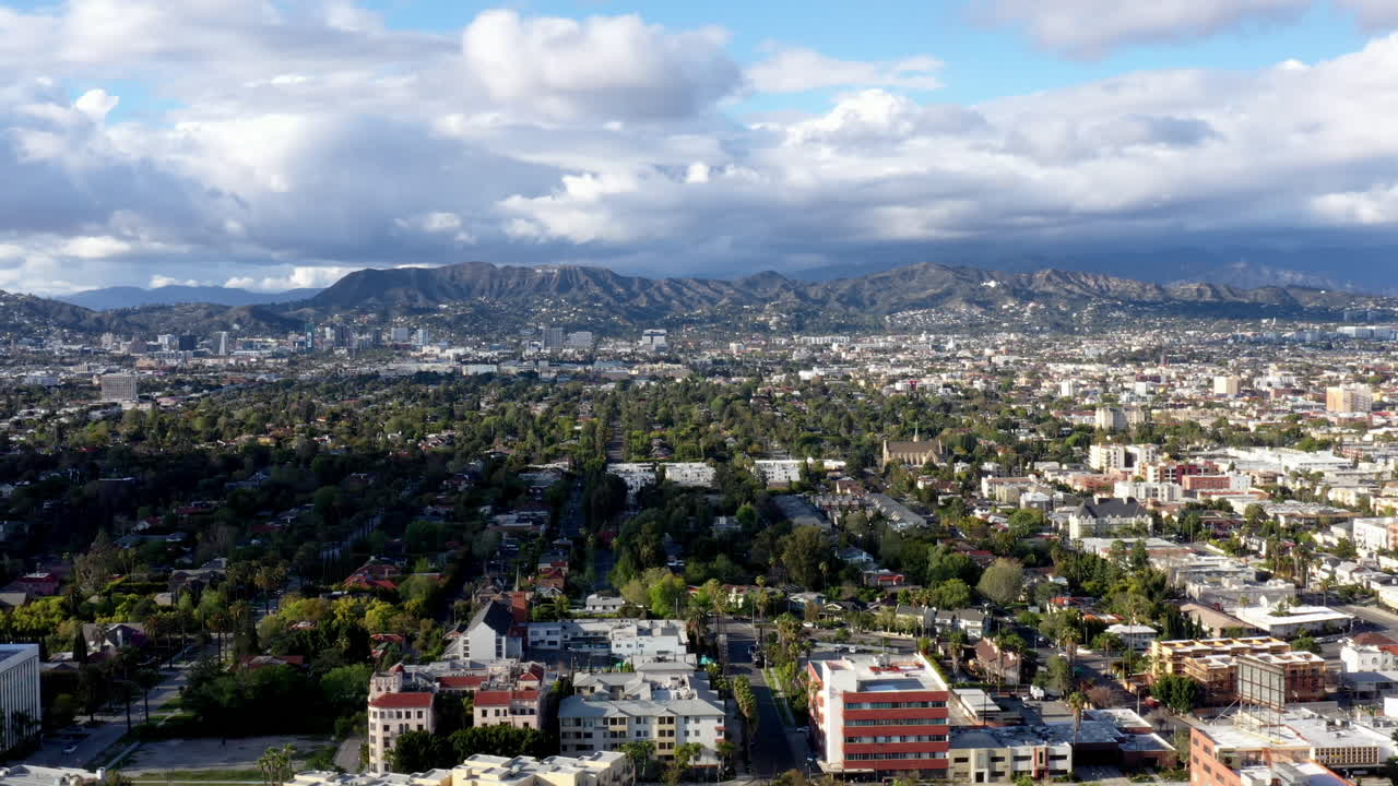 Drone shot Los Angeles Suburb