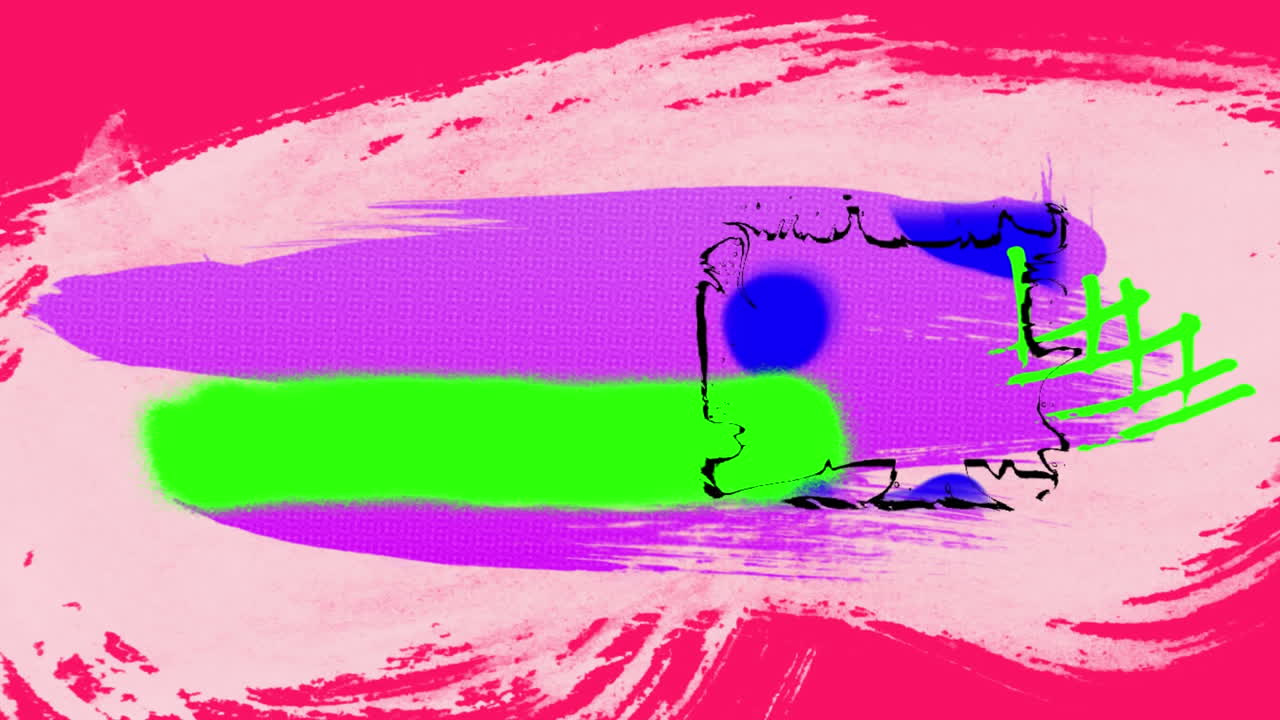 fondo multicolor con cubo negro y senderos multicolores