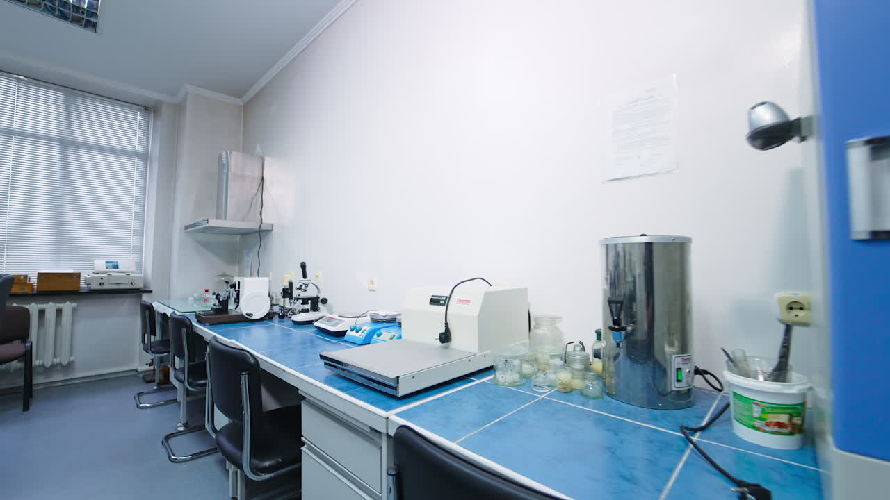 Special equipment for medical research. Laboratory for testing, analysis and experiments in the hospital.