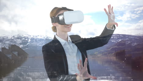 woman using vr video