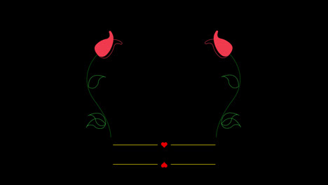 Títulos-De-Boda-Copian-Espacio-Para-Texto-Flor,-Corona-De-Hojas-Decoración-Floral-Marco-De-Texto-Con-Canal-Alfa.