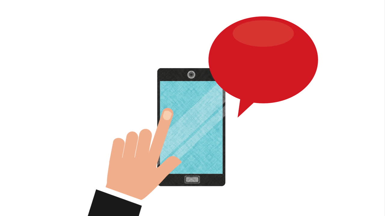 스마트폰에 손을 는 것