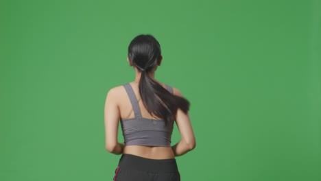 woman running - green screen