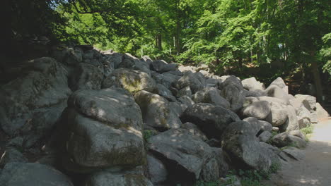 felsenmeer in odenwald sea of rocks wood nature landscape tourism on a sunny day steady shot