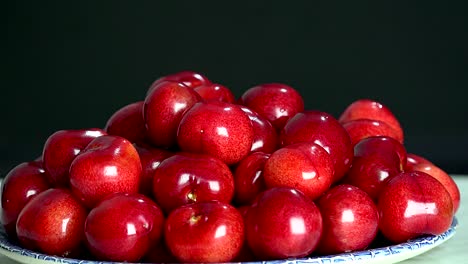 fresh, ripe, juicy cherries rotate clockwise