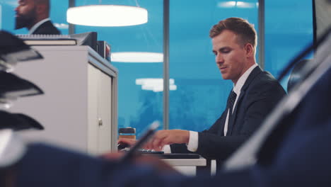 documents, computer and accountant businessman