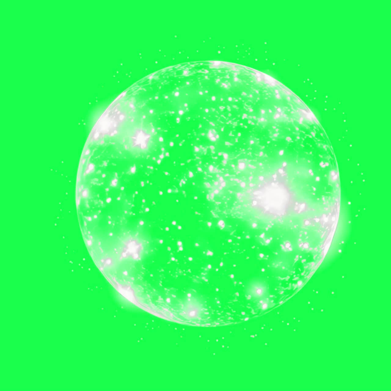 Animazione di sfera galattica, video 4K trasparente, green screen