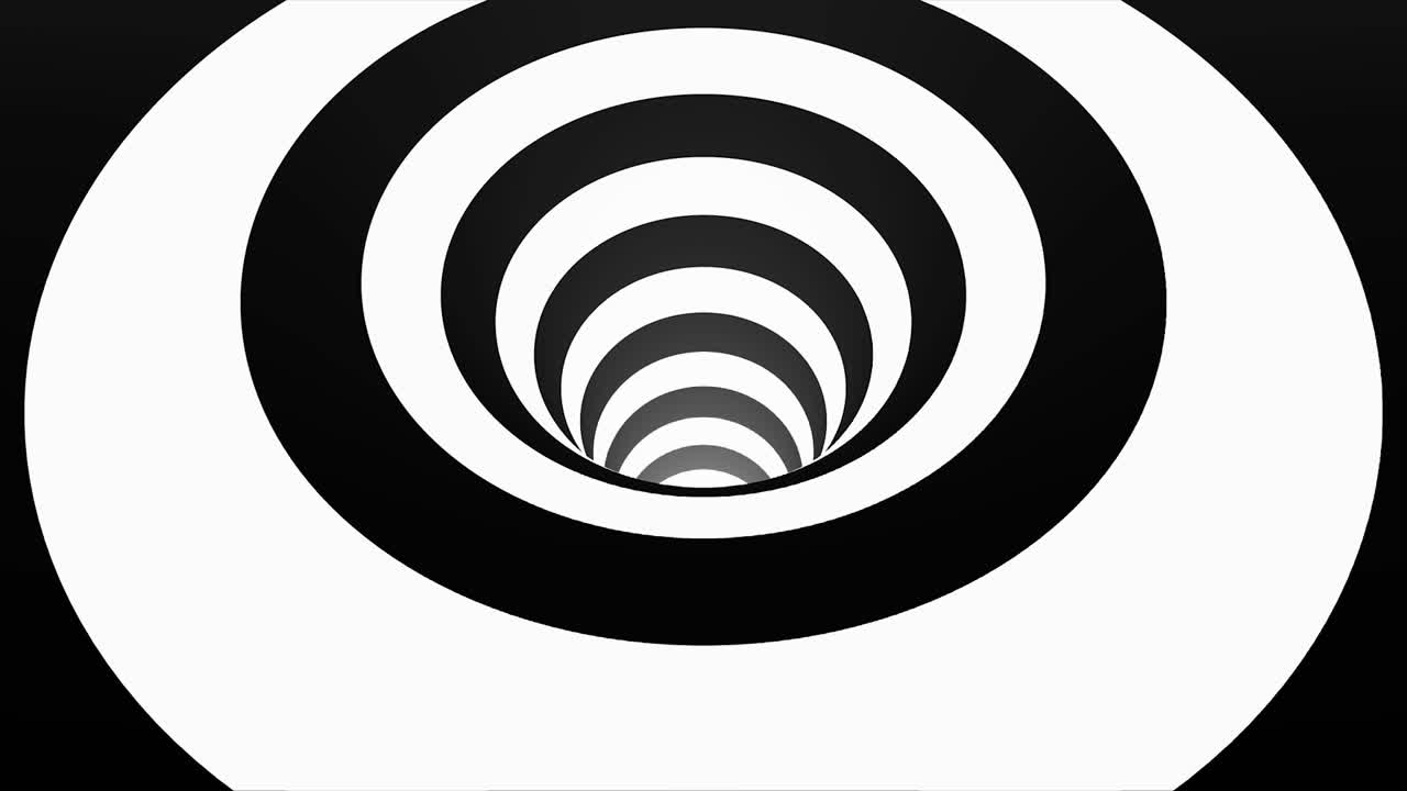 Illusione Ottica a Tunnel Astratto in Bianco e Nero
