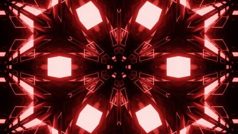 simetría de estrellas. patrón futurista. diseño de movimiento de bucle vj fondo de caleidoscopio. resumen gráficos de movimiento bg construcción caleidoscópica 3d simétrica brillante. club nocturno vj fondo de ciencia ficción.