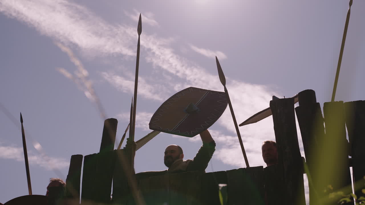 Medieval Warriors in Defensive Formation