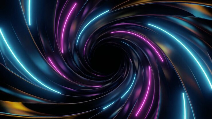 Dynamic Rotating Neon Light Tunnel Loop