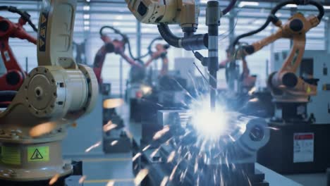 automated welding process in a modern factory