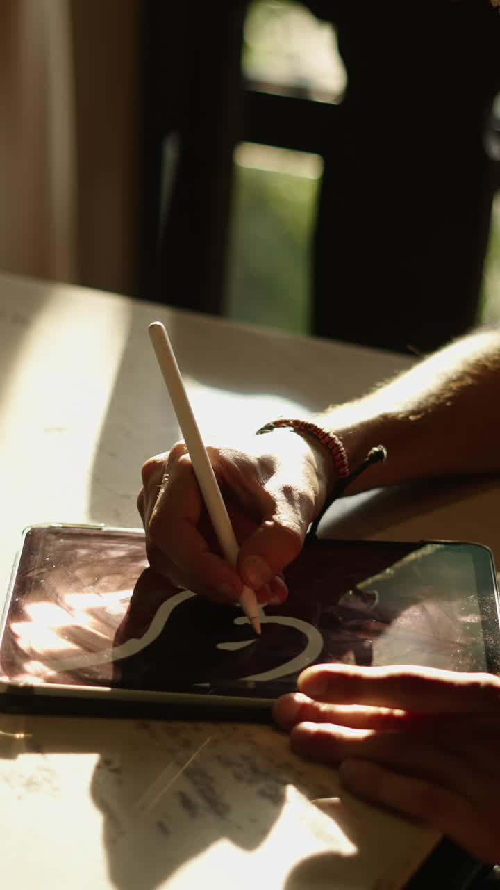 Digital drawing on a tablet