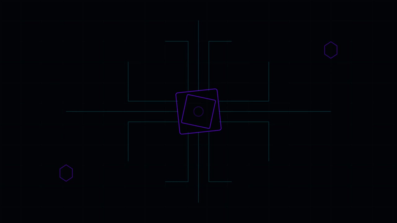 Abstract Digital Motion Graphic with Rotating Geometric Shapes