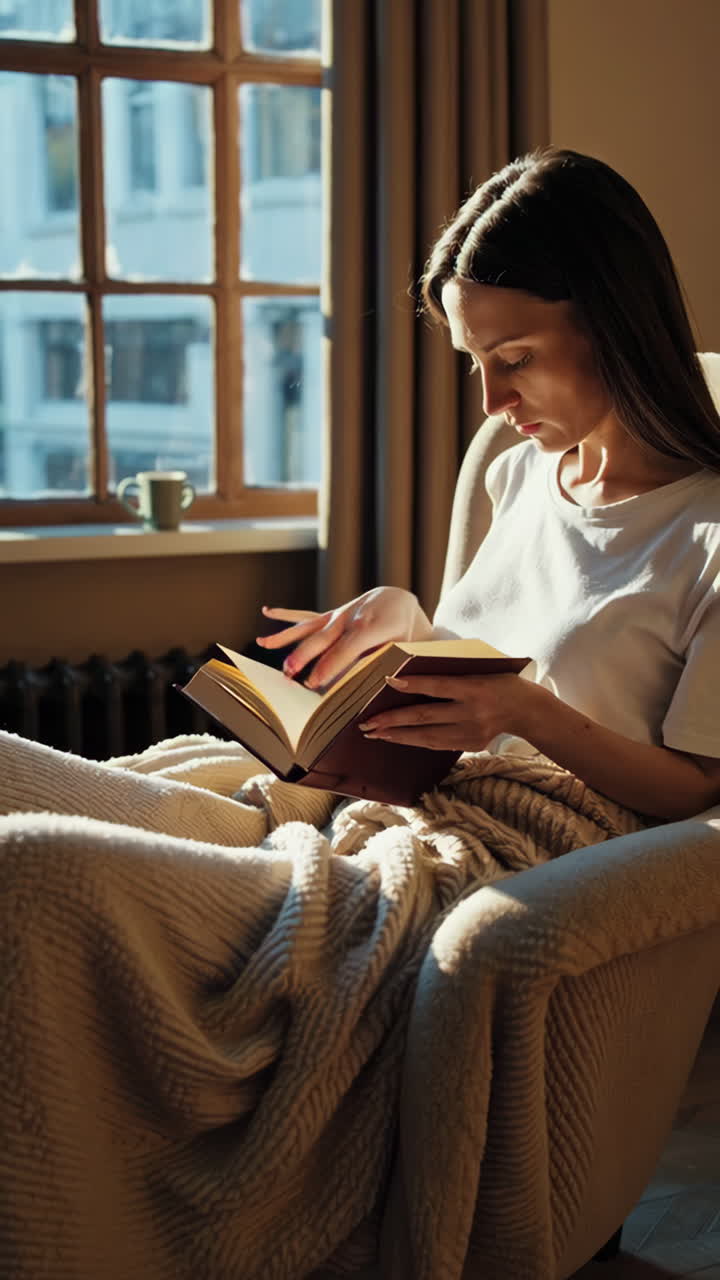 mujer leyendo por la ventana