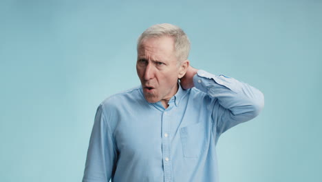 elderly man with neck pain