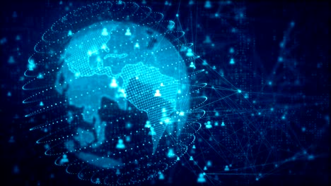 red de tecnología y negocios con personas información
