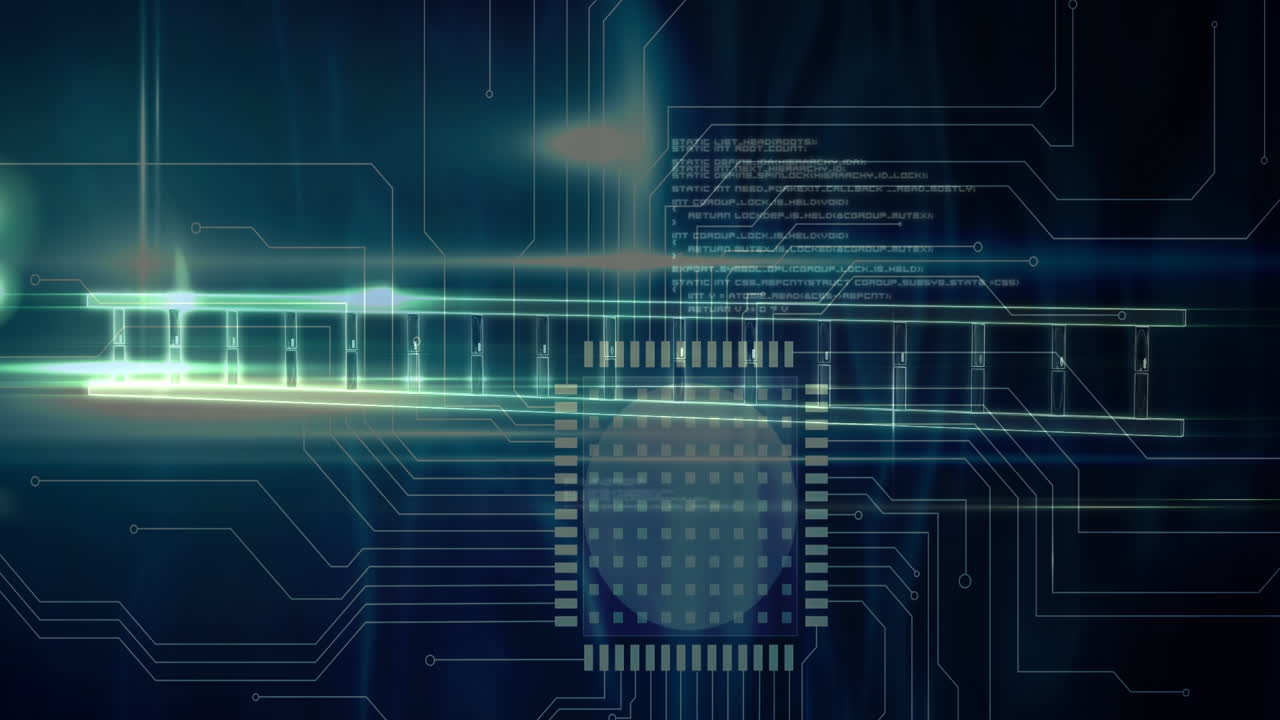 Animation of digital interface over dark background