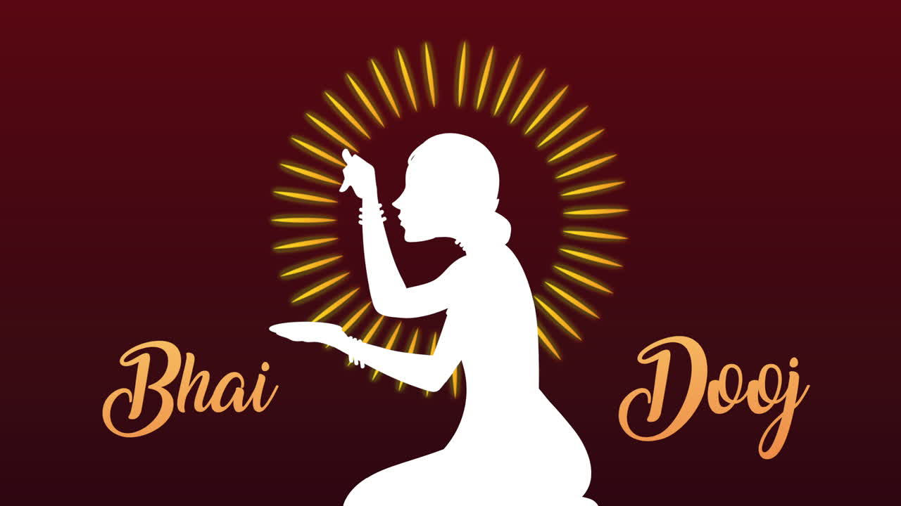 la silueta de la celebración de bhai dooj