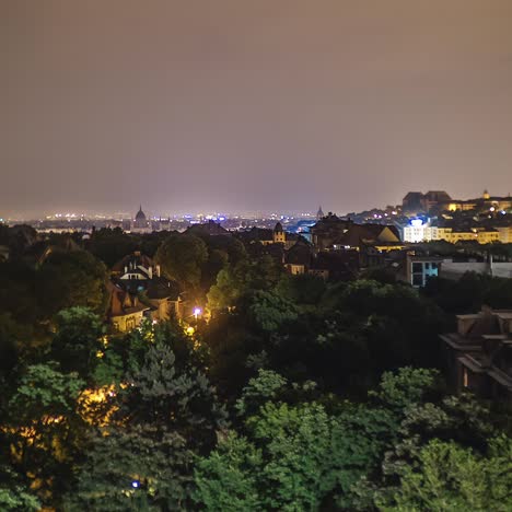 Panorama-Von-Budapest-Bei-Nacht-Von-Der-Nacht-Bis-Zum-Morgengrauen