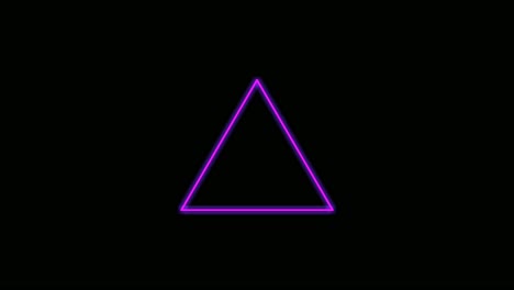 neon light border triangle shape animation on black background