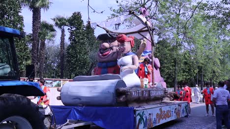 abano street carnival. free live event featuring carnival parades and entertainment. tribute to the flintstones cartoon tv series.