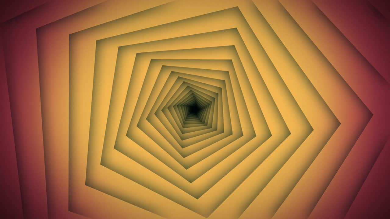 Orange Gradient 3D Hexagon Tunnel Loop Geometric Background