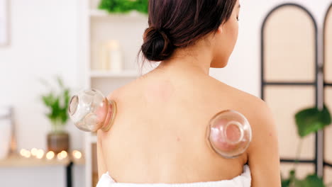 beauty, wellness and cupping massage on back