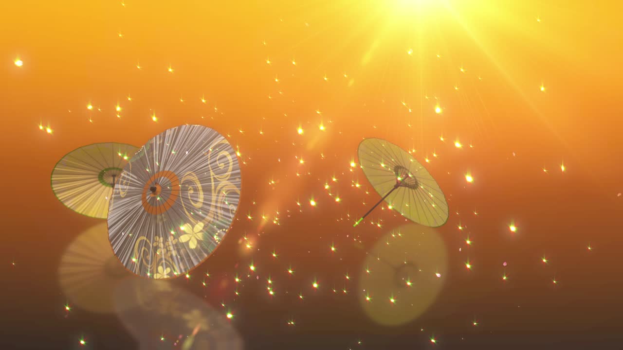 일본어 중국어 우산 우산 루프 애니메이션