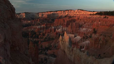 long shot of bryce canyon national park at goldenhour