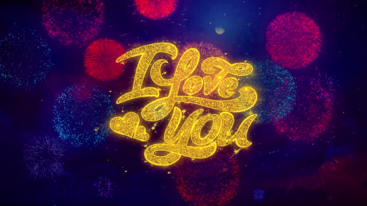 I Love You Fireworks Graphic