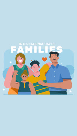 una animación de un plano orgánico ilustración del día internacional de las familias