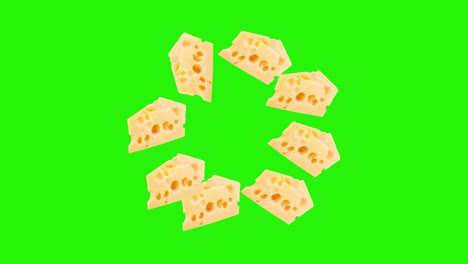 cheese slices animation graphic source element, chroma key