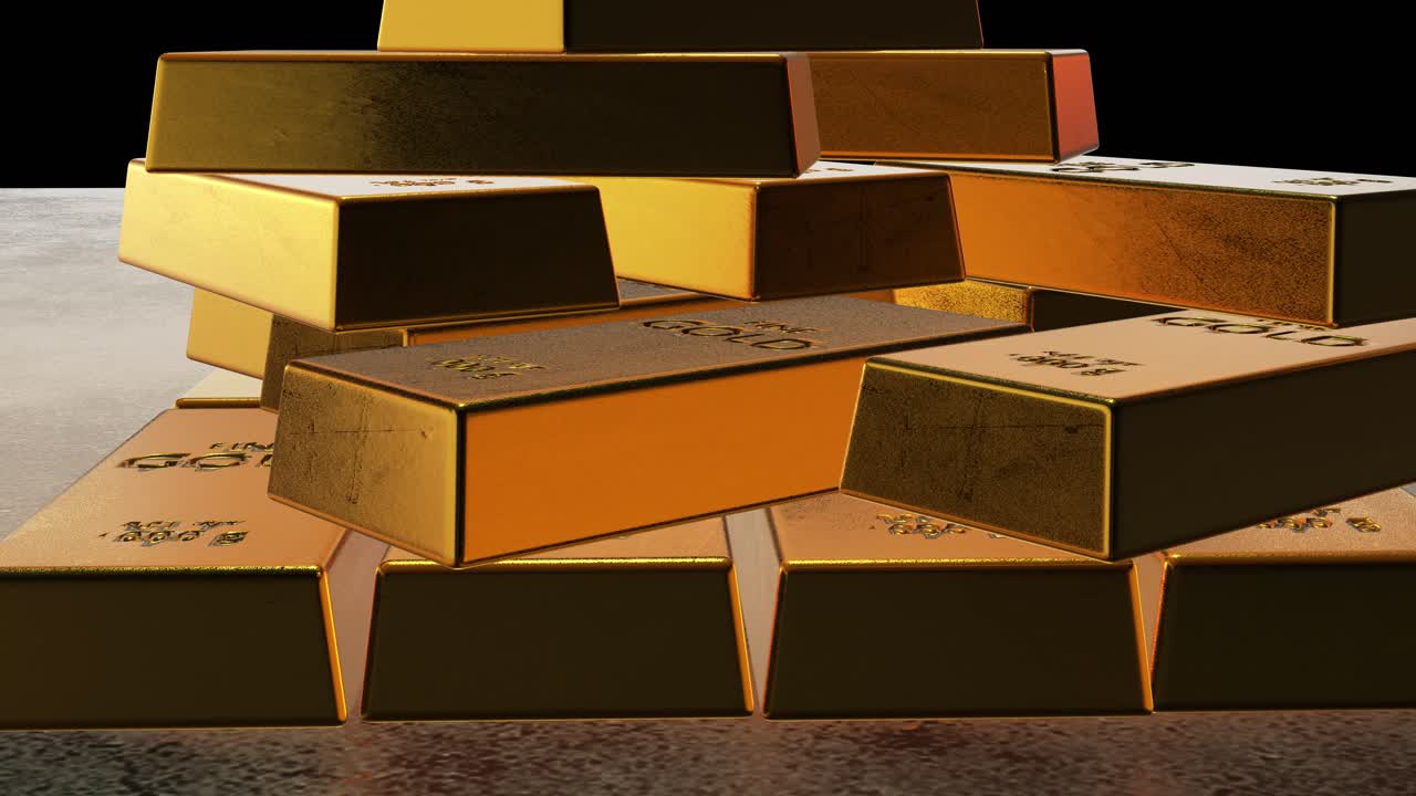 골드 스택 - 받침대 위로 - 크레인 4k 60fps