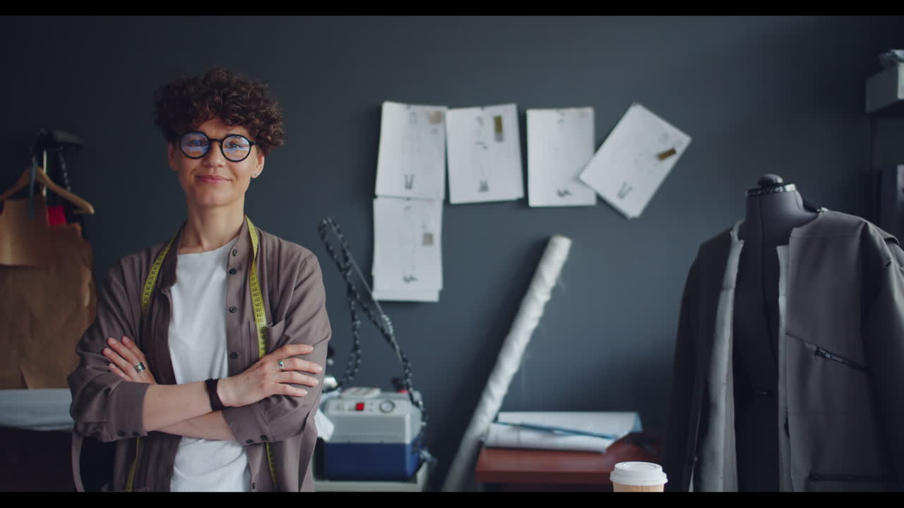 Female Fashion Designer in a Design Studio