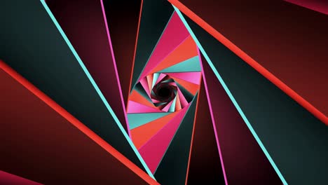 Animated-perspective-of-rotating-digital-abstract-tunnel,-loop-able-neon-geometric-tunnel-background