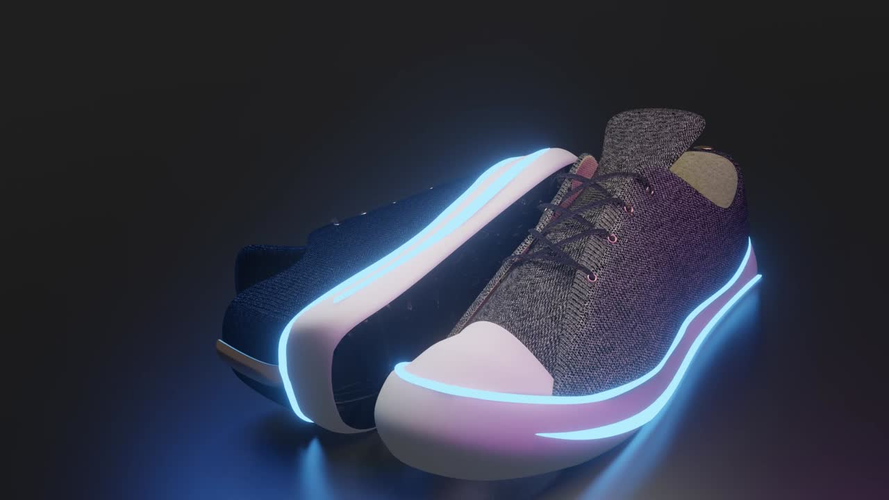 The Blue Light Blinking Sneakers, Shoes, footwear