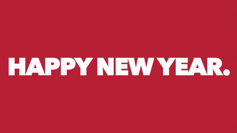 modern happy new year text on red gradient