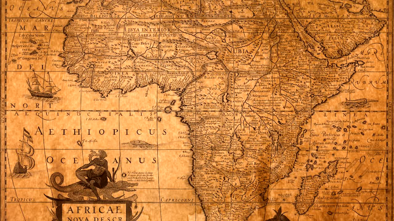 Vintage map of Africa labeled Aethiopicus Oceanus