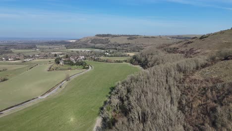 devils dyke sussex clear blue sky uk drone,aerial