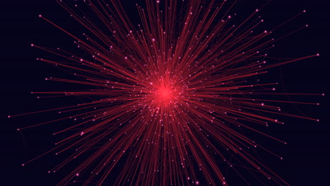 vibrant red explosion radiating bright lines of light