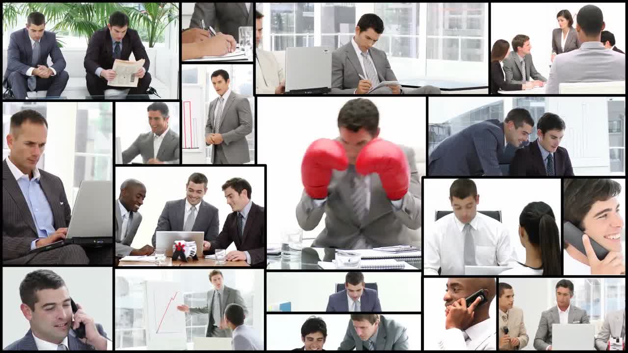 мужчины, работающие в офисе