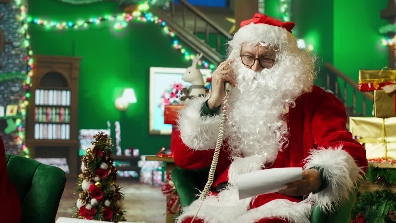 산타클로스가 전화하고 있어