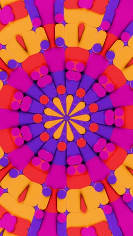 colorful abstract pattern with many circles. kaleidoscope vj loop vertical