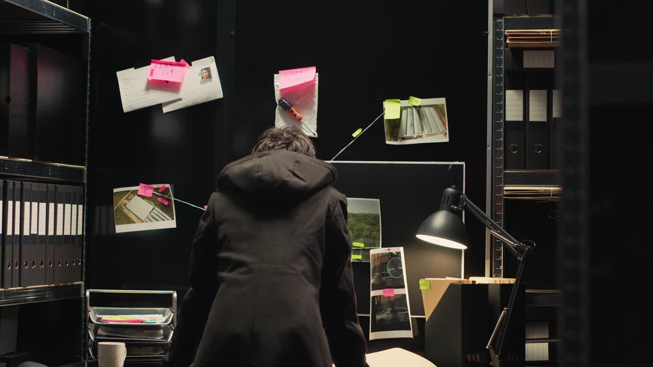 Detective Investigating Crime Scene Evidence on Mood Board