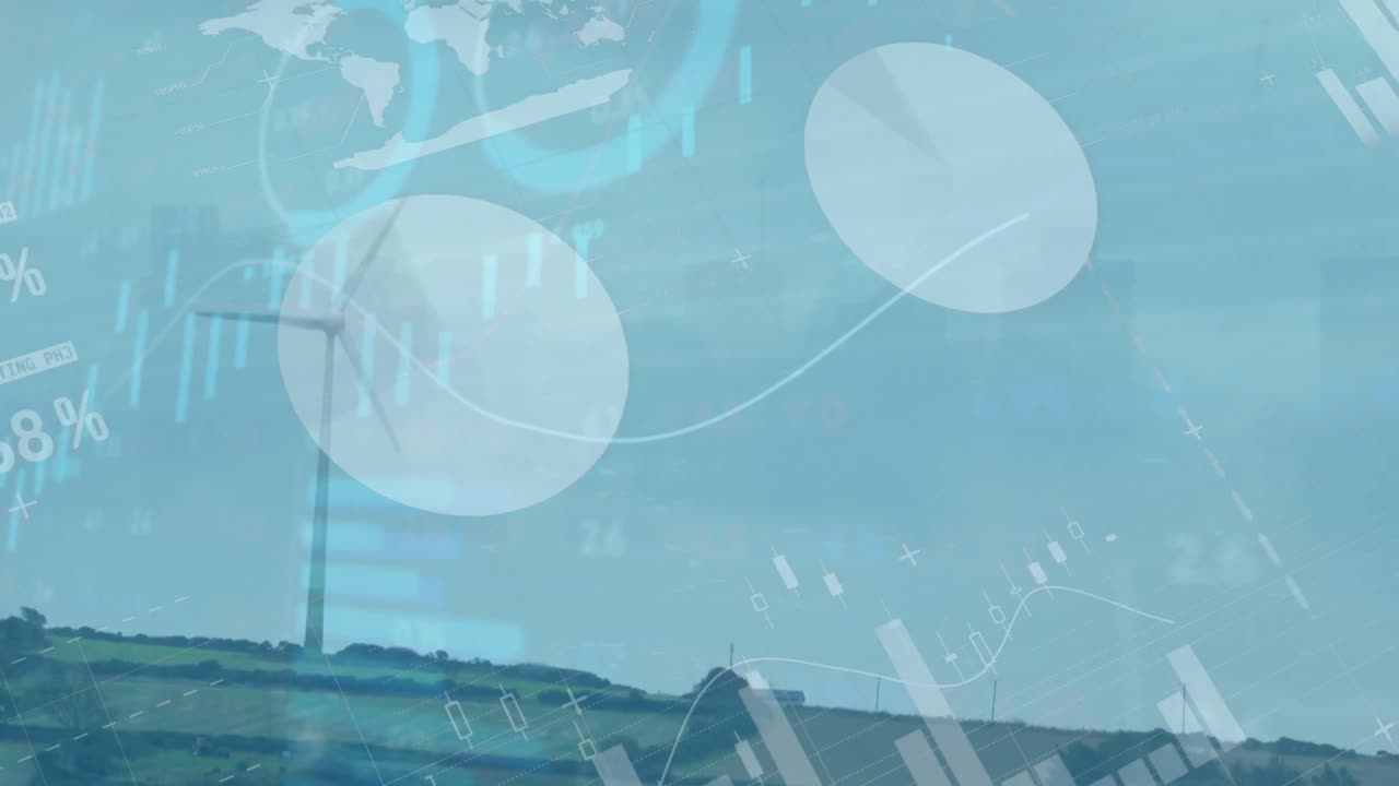 풀 ⁇ 에서 회전하는 풍차에 대한 통계 데이터 처리의 애니메이션